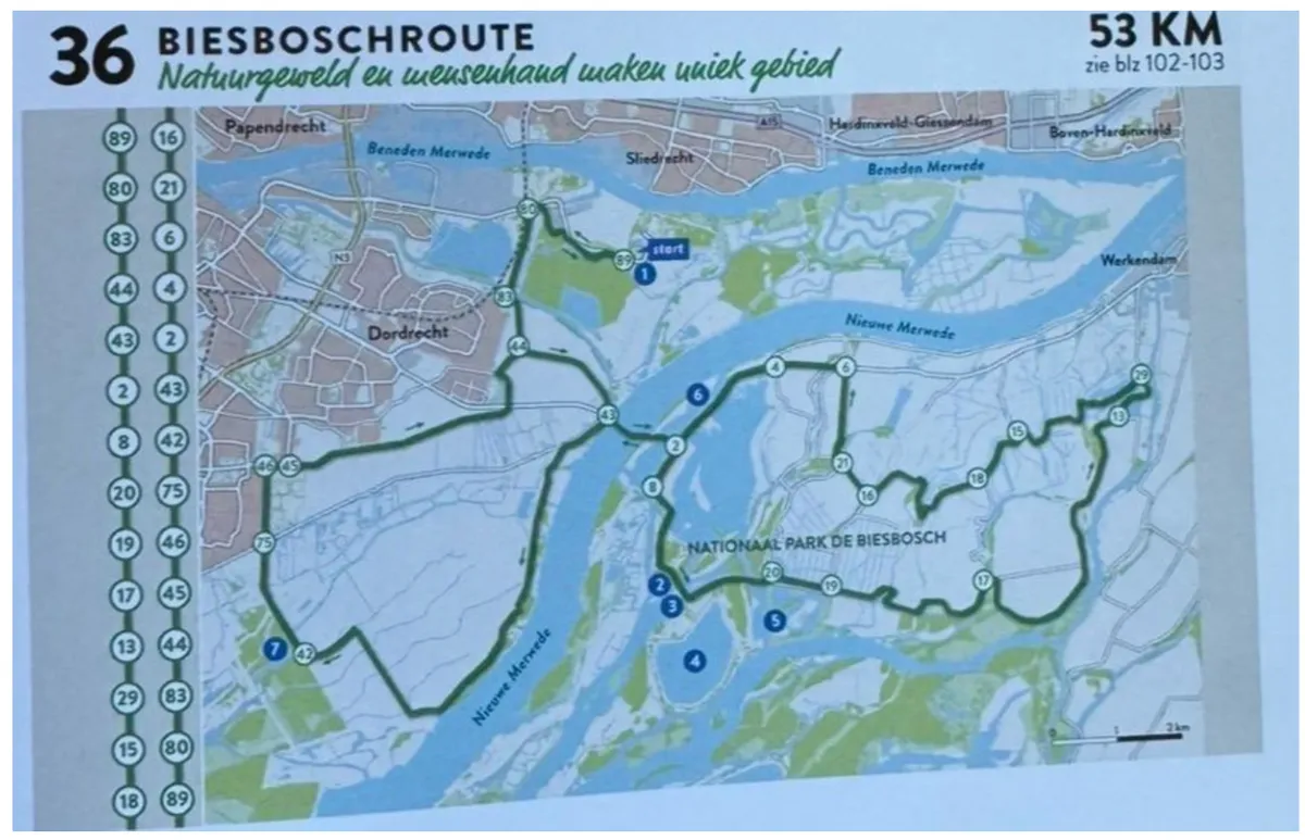 Fiets route van 54 KM
