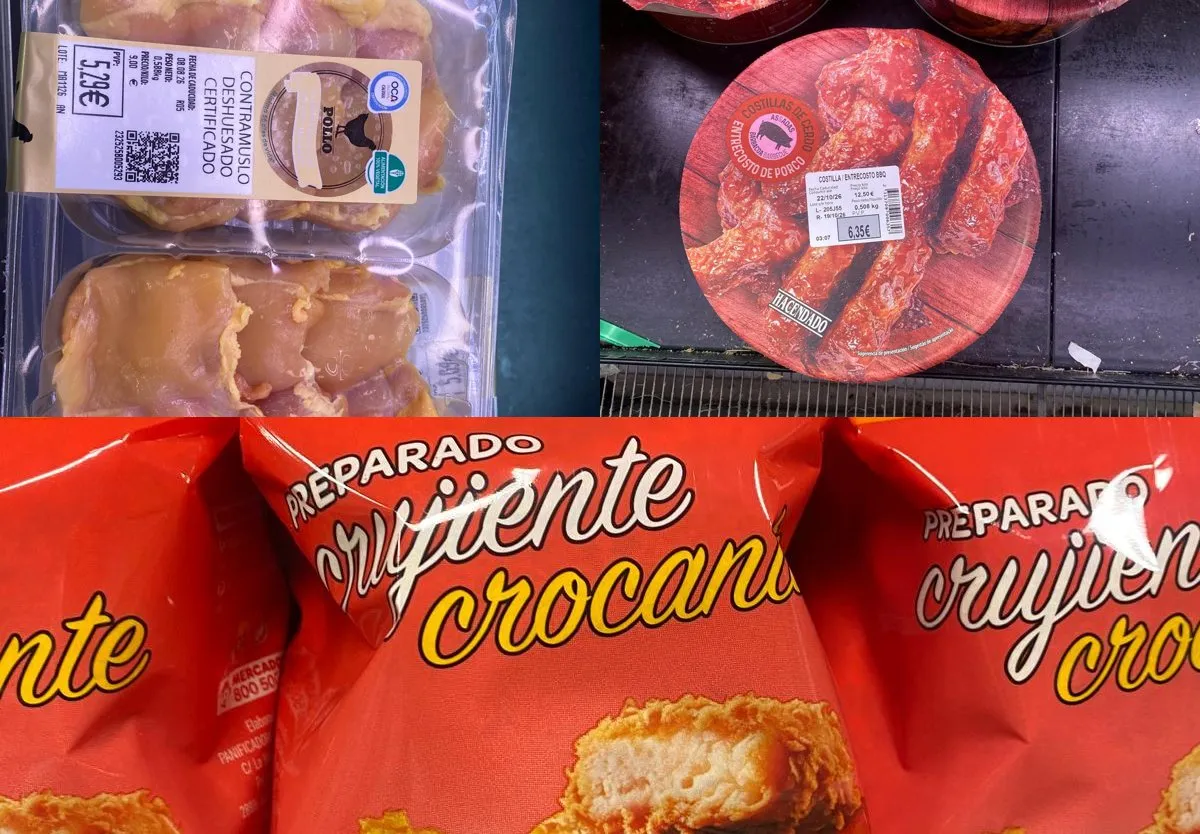 Boven muslos de pollo con piel en costillas, onder preparado crujiente.