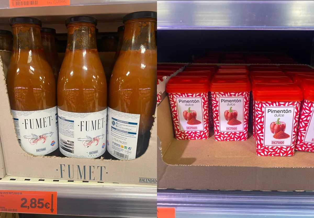 Links fumet de peix, rechts pimentón.